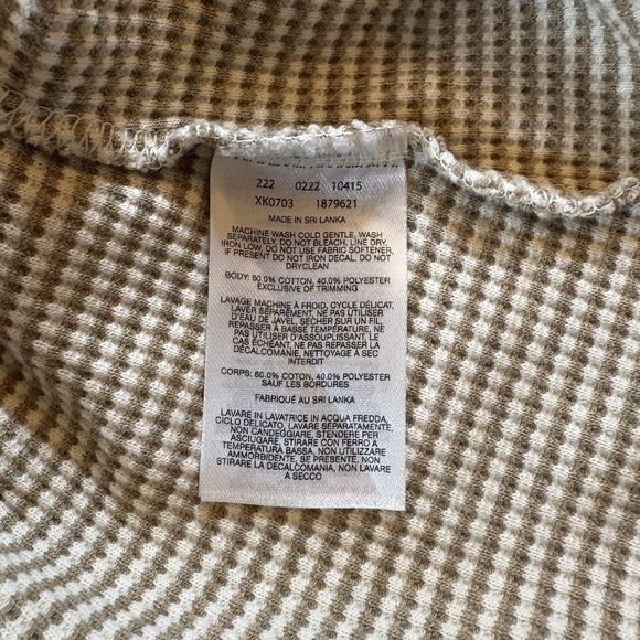 Columbia Women's Long Sleeve Pullover Sweater Khaki/Brown & White Stripe Size XS - Picture 6 of 6